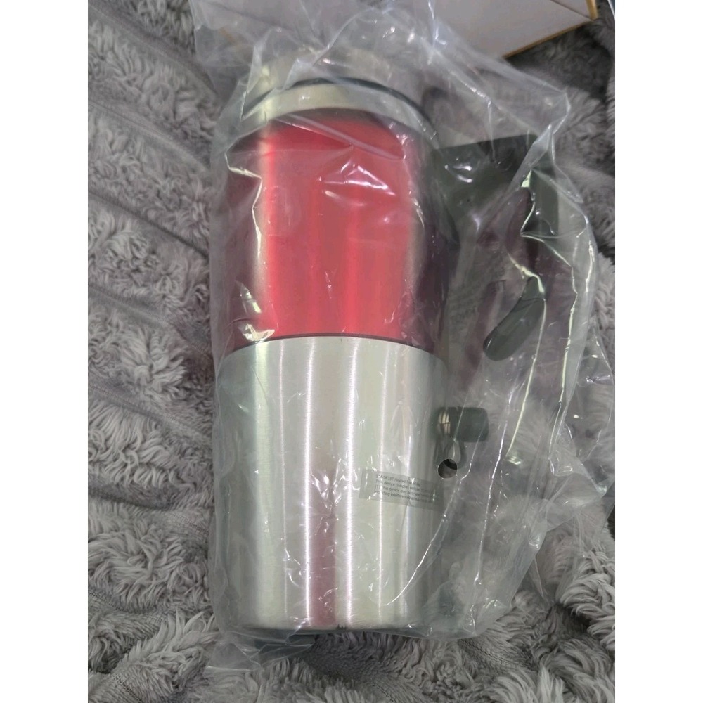 Samsonico USA Heated Travel Mug Red Stainless Steel 12V DC Auto Adapter SM-56387 - Picture 6 of 7